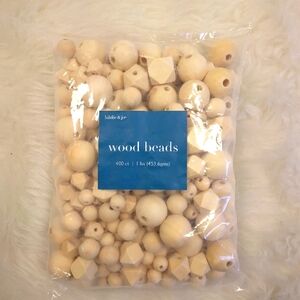 BEADS Hildie & Jo Geometric Wooden Beads, 400 Count, 1 Pound Of Beads